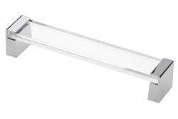 Zamaková rukoväť OLIVA C=160 mm chrómové nožičky + priehľadný akrylát 1208966156