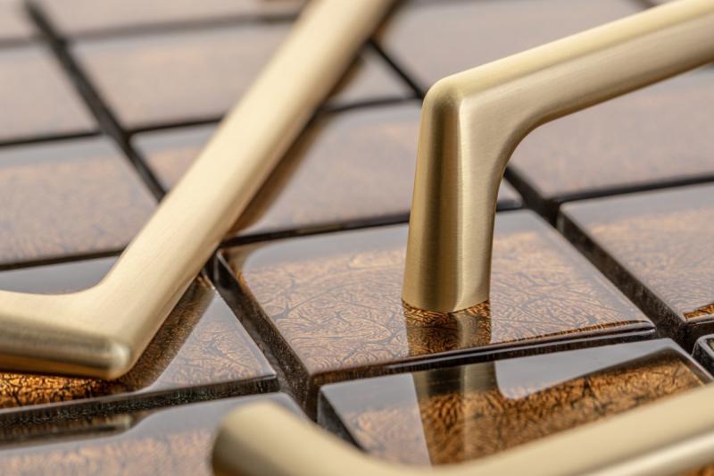 OCTAVIO kľučka na zamak, C=128 mm, zlato, kefované 1208966162