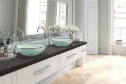 Rukoväť Zamak ROSES C=256mm transparentné sklo + chrómové nohy 1208966189