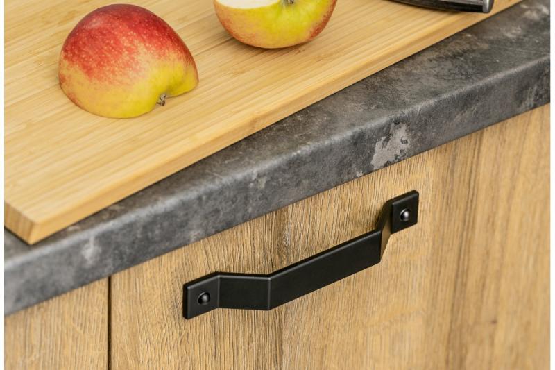 Rukoväť z zliatiny Zamak STEP C = 160 mm čierna matná 1208966205