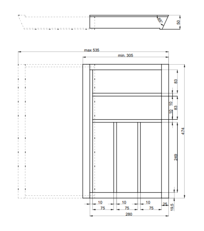 Decor Cutle Príbory Zásuvka Nastaviteľný príborník Farba Buk 1208966290