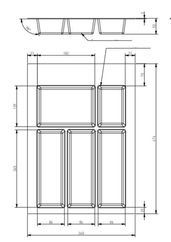 Dekorácie Cutle Príborníky Vklad do Kuchynskej Zásuvky 400 Biela 1208966373