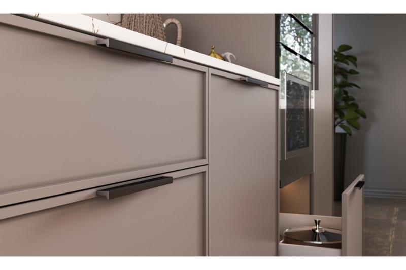 Nábytková rukoväť GTV PILLAR, C=160 mm, L=190 mm, Al, matná čierna 1208966993