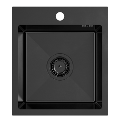 Quadri Dixton 40 set met zwarte rvs spoelbak met nano pvd 400x450 mm met kraangat opbouw en Quadri Bristol keukenkraan

Preložené do slovenčiny:
Quadri Dixton 40 sada s čiernym nerezovým drez