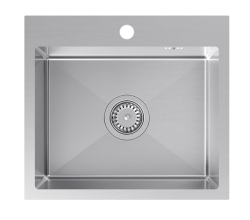 Quadri Dixton 50 set s nerezovým drezom 500x450 mm s otvorom na batériu a nerezovou kuchynskou batériou Bristol