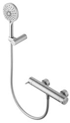 Waterevolution Flow termostatická sprchová batéria s okrúhlym sprchovým príslušenstvom RVS T140TNRIE