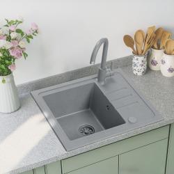 Quadri Sligo 60 sivý žulový drez set 55x44 cm s odkvapkávacou plochou vrátane batérie 1208967200