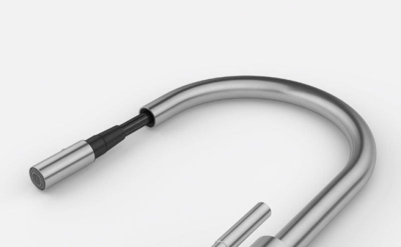 Franke Mythos Masterpiece kuchynská batéria s J výtokom, vysúvateľnou sprchovou hlavicou, úplne z nehrdzavejúcej ocele 115.0711.554