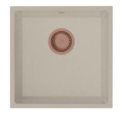 GraniteMy univerzálny žulový béžový pieskový drez 40x40 cm na montáž na pracovnú dosku, pod pracovnú dosku a na rovinu s medenou zátkou 1208967210