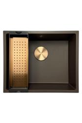 GraniteMy Universal granitový kávový drez 50x40 cm na pracovnú dosku, pod pracovnú dosku a do roviny s medenou zátkou 1208967229