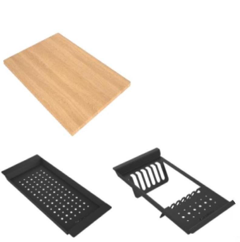 GraniteMy parný žulový drez 56x48 cm čierny nadstavbový so zlatou zátkou vrátane príslušenstva 1208967235