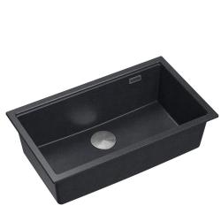 Quadri Newport II veľký a hlboký drez z granitu, montáž na pracovnú dosku aj pod pracovnú dosku, antracitový drez 76x45cm s nerezovou zátkou 1208967313