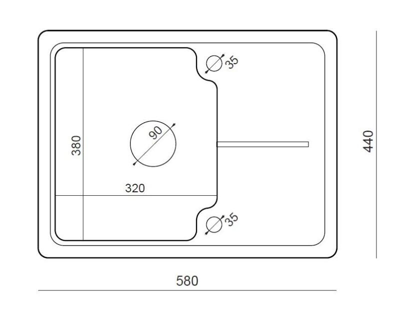 Quadri Kendal antracitový žulový drez 58x44 cm s odkvapkávačom 1208967403