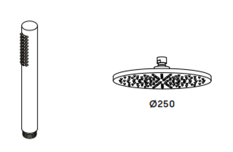Waterevolution Flow sprchová kombinácia s dažďovou sprchou PVD brúsená Meď 250mm T141N25CPE