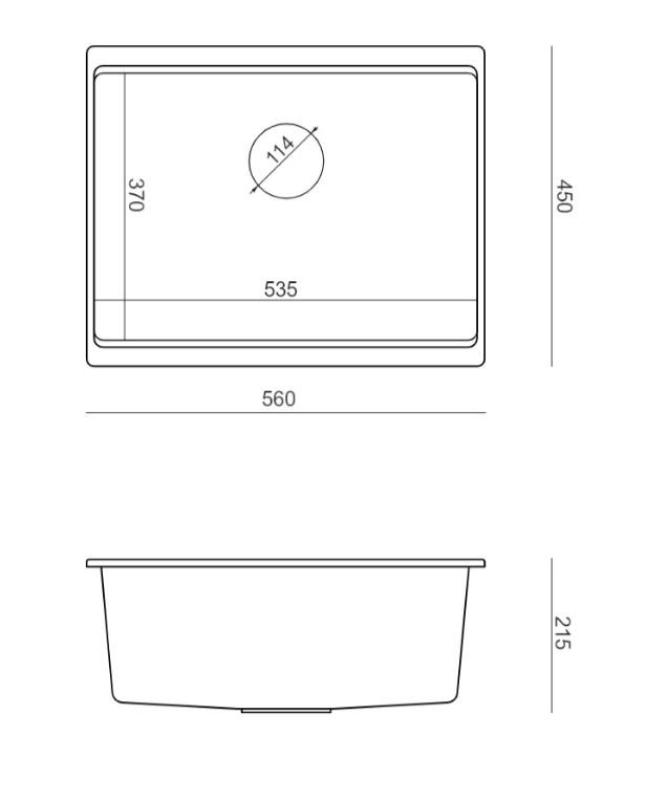 Quadri Newport II žulový poddrez sivý drez 560x450mm so zlatou zátkou a výpustným viečkom 1208967457