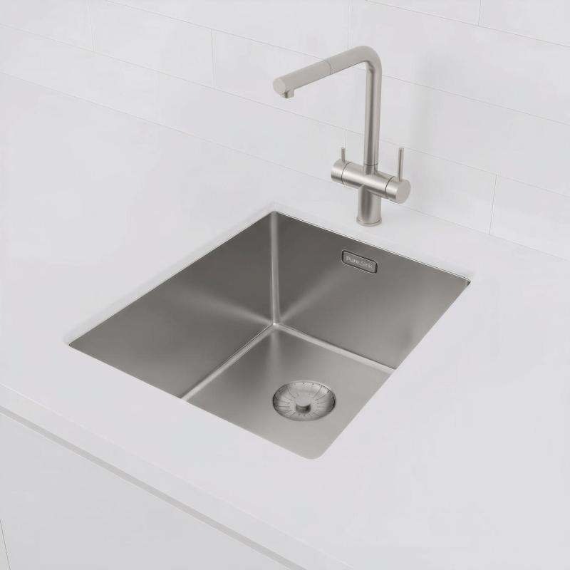 Pure.Sink Prestige nerezový drez 34x40 cm 10 mm polomer, na zabudovanie pod pracovnú dosku, na rovinu a na vrch PPG3440-02.