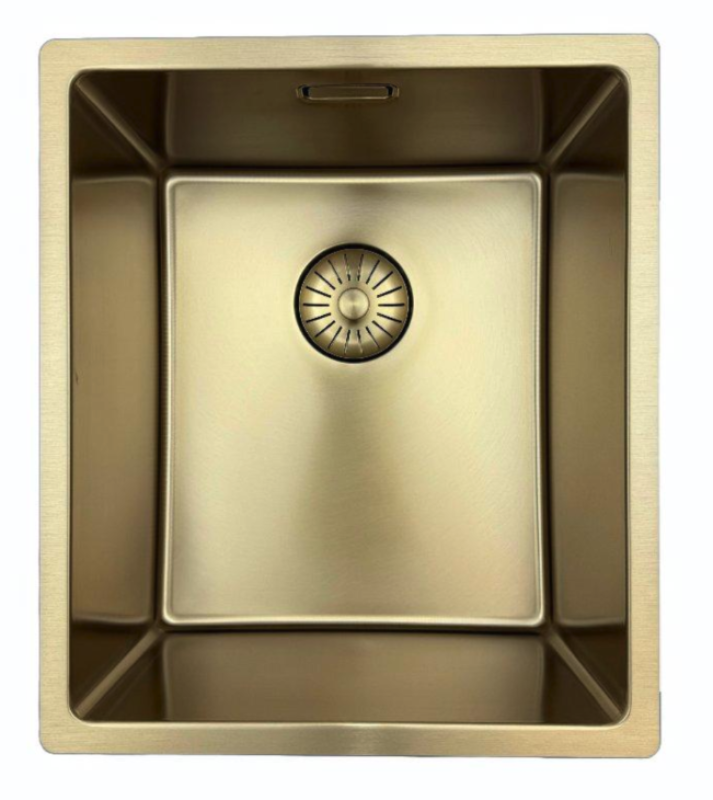 Pure.Sink Prestige drez 34x40 cm PVD Zlato 10 mm rádius spodná montáž, plochá montáž a vrchná montáž PPG3440-60