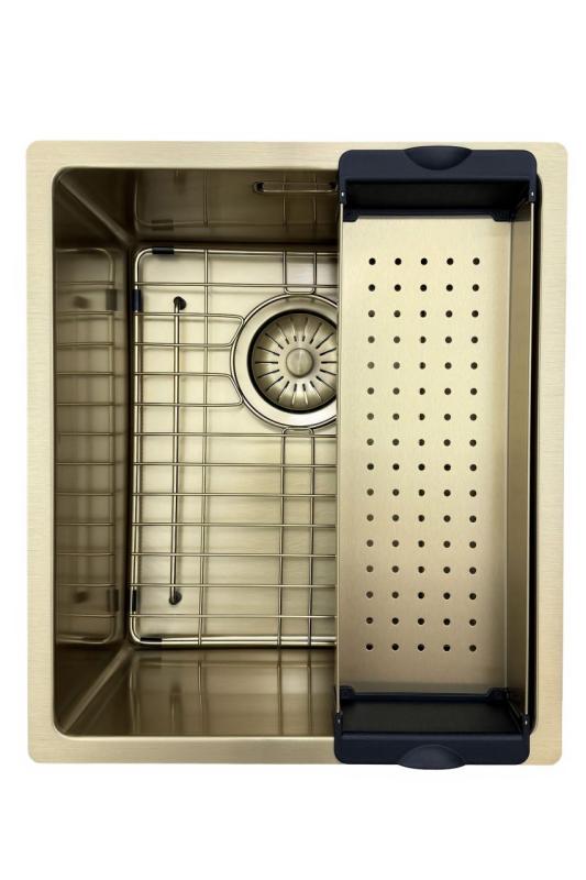 Pure.Sink Prestige drez 34x40 cm PVD Zlato 10 mm rádius spodná montáž, plochá montáž a vrchná montáž PPG3440-60