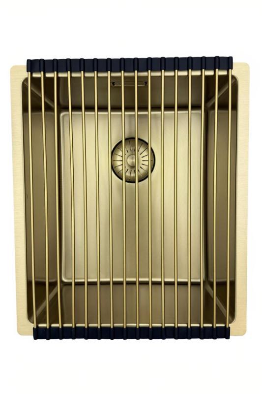 Pure.Sink Prestige drez 34x40 cm PVD Zlato 10 mm rádius spodná montáž, plochá montáž a vrchná montáž PPG3440-60