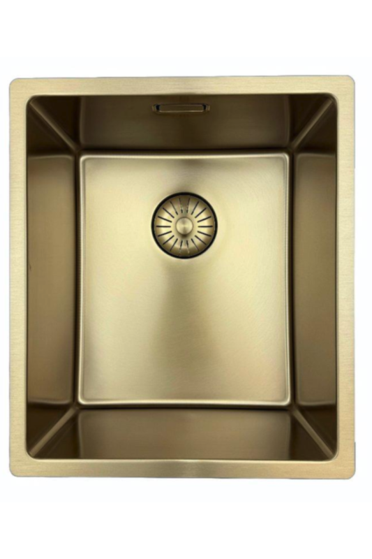 Pure.Sink Prestige drez 34x40 cm PVD Zlato 10 mm rádius spodná montáž, plochá montáž a vrchná montáž PPG3440-60