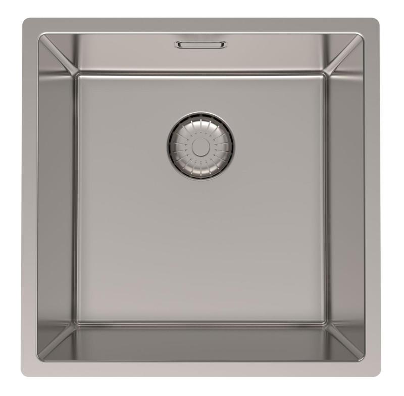 Pure.Sink Prestige nerezový drez 40x40 cm, 10 mm rádius, spodná montáž, plochá montáž a povrchová montáž PPG4040-02.