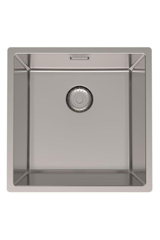 Pure.Sink Prestige nerezový drez 40x40 cm, 10 mm rádius, spodná montáž, plochá montáž a povrchová montáž PPG4040-02.
