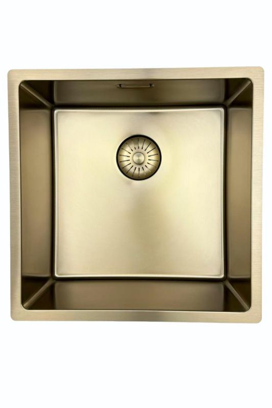 Pure.Sink Prestige umývadlo 40x40 cm PVD Zlatá 10 mm rádius podmontáž, plochá montáž a nadmontáž PPG4040-60