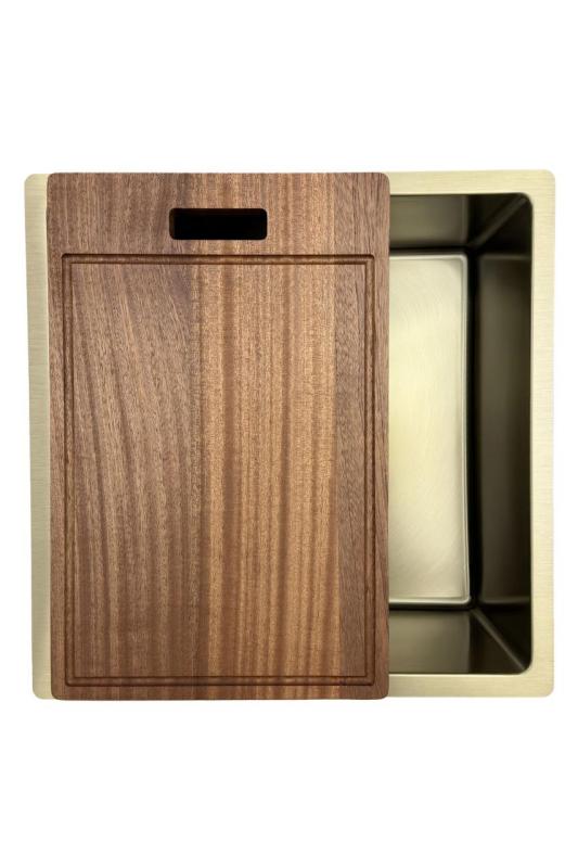 Pure.Sink Prestige umývadlo 40x40 cm PVD Zlatá 10 mm rádius podmontáž, plochá montáž a nadmontáž PPG4040-60