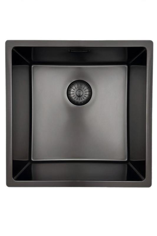 Pure.Sink Prestige drez 40x40 cm PVD Gun Metal 10 mm rádius na zabudovanie, zabudovanie do roviny a na stavbu PPG4040-61
