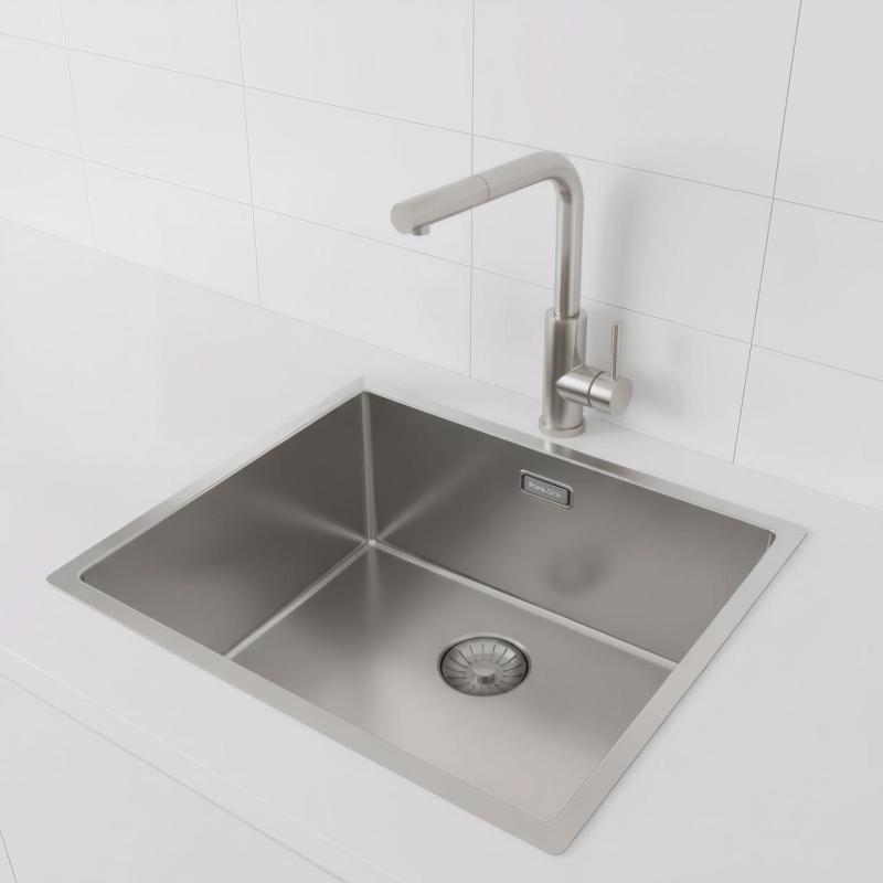 Pure.Sink Prestige nerezový drez 50x40 cm, polomer 10 mm, spodná montáž, plochá montáž a vrchná montáž PPG5040-02.