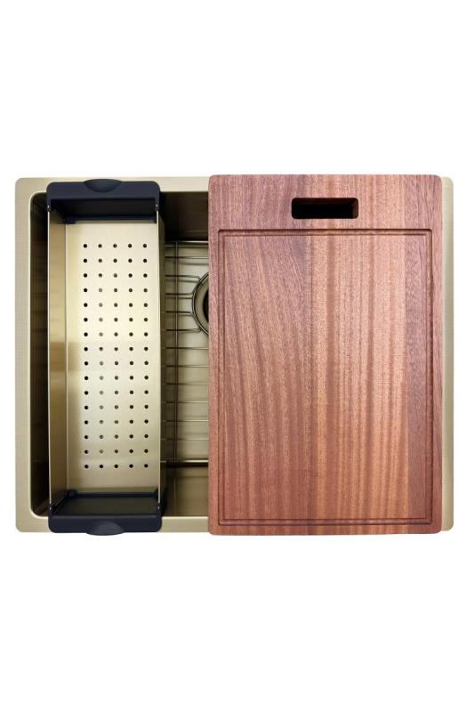 Pure.Sink Prestige drez 50x40 cm PVD Zlatý, polomer 10 mm, montáž pod pult, zapustený a na povrch PPG5040-60