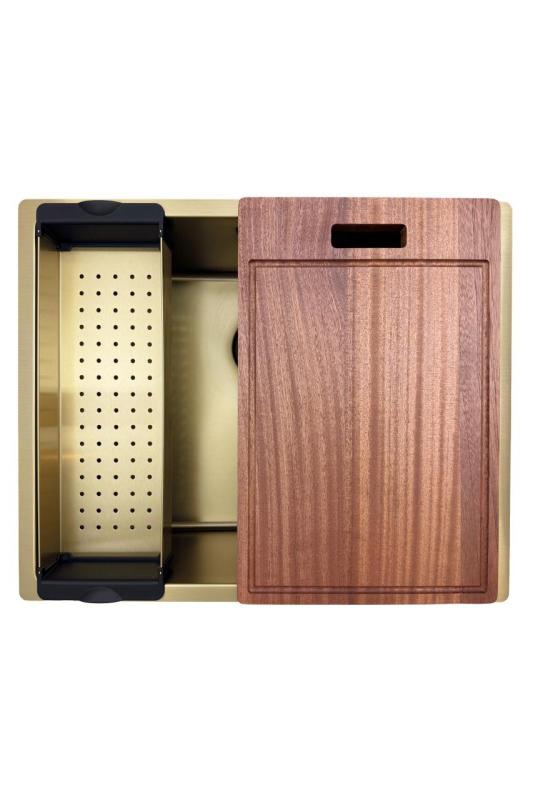 Pure.Sink Prestige drez 50x40 cm PVD Zlatý, polomer 10 mm, montáž pod pult, zapustený a na povrch PPG5040-60