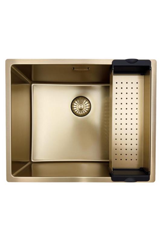 Pure.Sink Prestige drez 50x40 cm PVD Zlatý, polomer 10 mm, montáž pod pult, zapustený a na povrch PPG5040-60