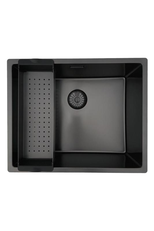Pure.Sink Prestige drez 50x40 cm PVD Gun Metal 10 mm rádius spodná montáž, plochá montáž a vrchná montáž PPG5040-61.