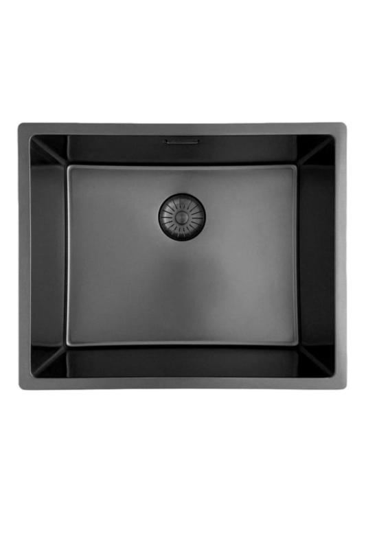 Pure.Sink Prestige drez 50x40 cm PVD Gun Metal 10 mm rádius spodná montáž, plochá montáž a vrchná montáž PPG5040-61.