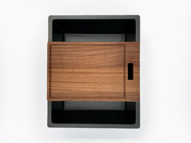 Pure.Sink Prestige drez 50x40 cm PVD Gun Metal 10 mm rádius spodná montáž, plochá montáž a vrchná montáž PPG5040-61.