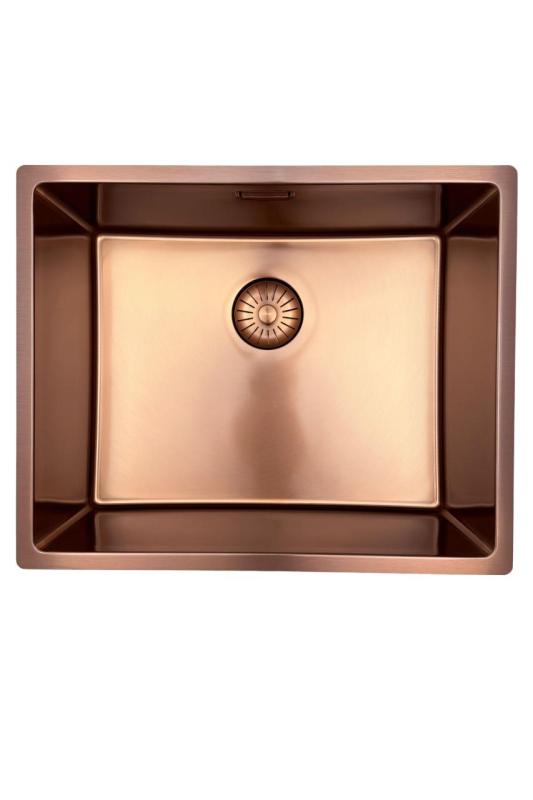 Pure.Sink Prestige drez 50x40 cm PVD meď 10 mm rádius spodná montáž, rovná montáž a vrchná montáž PPG5040-62