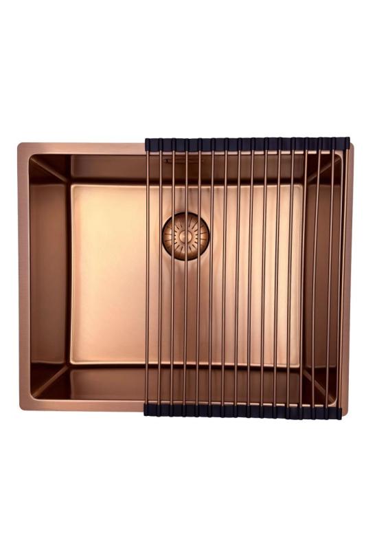 Pure.Sink Prestige drez 50x40 cm PVD meď 10 mm rádius spodná montáž, rovná montáž a vrchná montáž PPG5040-62