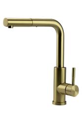 Pure.Sink Elite Steel Spark-S kuchynská batéria PVD brúsená zlatá s výsuvným výtokom PS8041-60