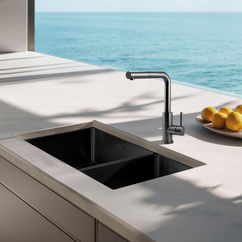 Pure.Sink Elite Steel Spark-S kuchynská batéria PVD Gun Metal s výsuvnou hubicou PS8041-61