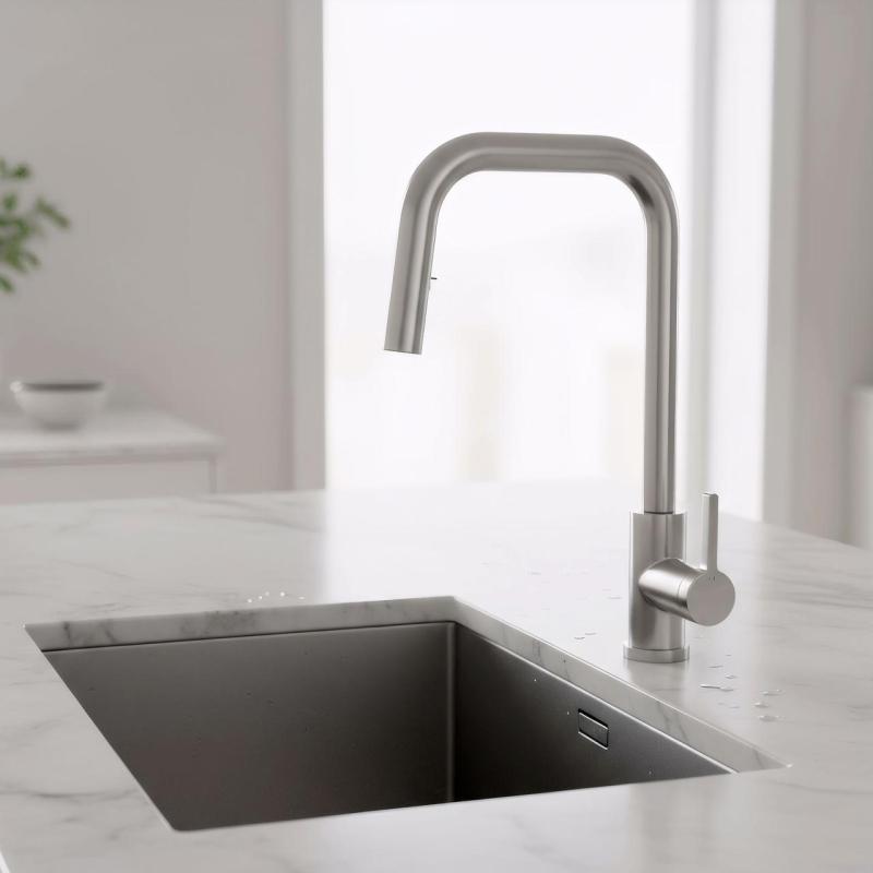 Pure.Sink Elite Steel Crystal-S kuchynská batéria z Nerezovej Ocele s výsuvnou hubicou PS8050-02