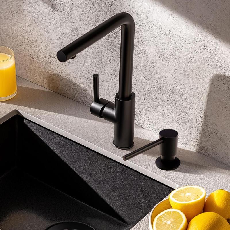 Pure.Sink Elite Steel Shine vstavaný dávkovač mydla Matná Čierna, plniteľný zhora PS9010-10