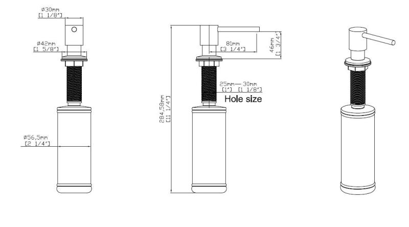 Pure.Sink Elite Steel Shine dávkovač mydla PVD Gun Metal PS9010-61