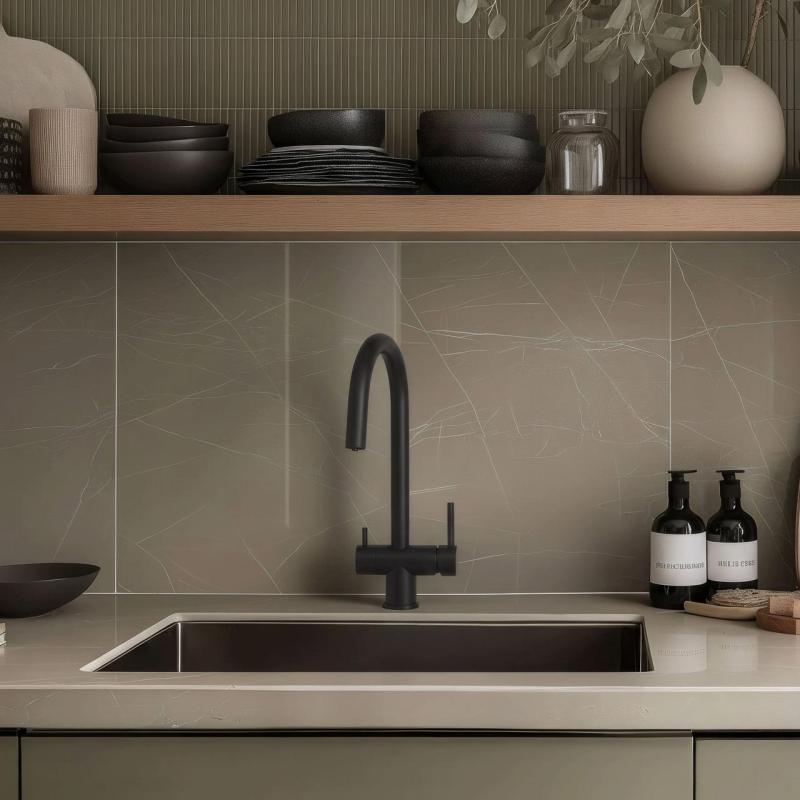 Quadri Leichester Kuchynská batéria Čierna 3-cestná s prídavným pripojením na filtrovanú vodu 1208967671