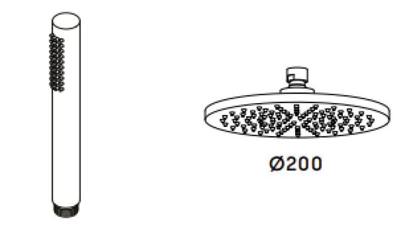 Waterevolution Flow termostatická sprchová kombinácia s dažďovou sprchou matná biela 200mm T141TNBR