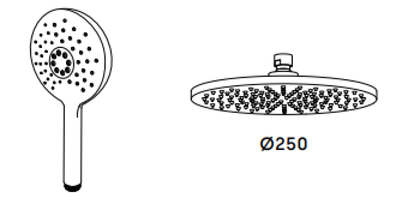 Waterevolution Flow termostatická sprchová kombinácia s dažďovou sprchou chróm 250 mm okrúhla T141TNR2501