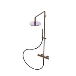 Waterevolution Flow termostatická sprchová kombinácia s dažďovou sprchou PVD brúsená meď 250mm okrúhla T141TNR25CPE