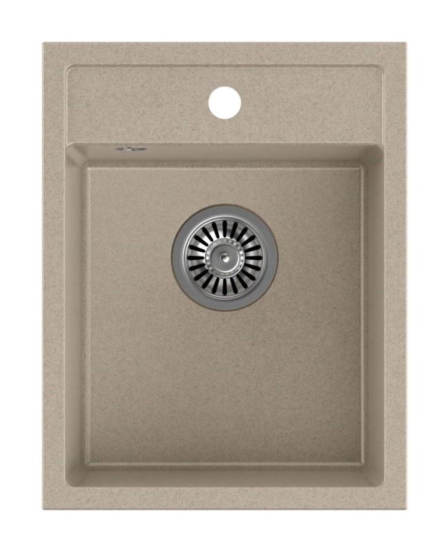 Quadri Londýn Granitový Béžový Pieskový Drez 39x50 cm s Otvorom na Batériu pre Montáž na Povrch - 1208967845