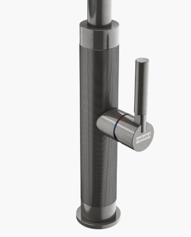 Franke Mythos Masterpiece kuchynský batériový kohútik antracitový s J-výtokom a výsuvnou sprchovou hlavicou - 115.0711.555