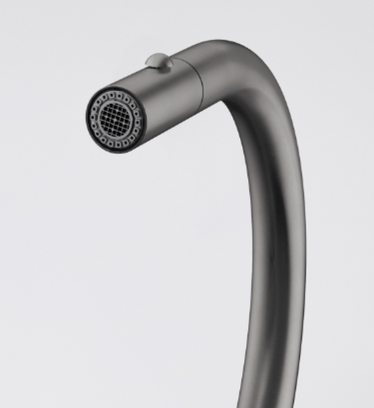 Franke Mythos Masterpiece kuchynský batériový kohútik antracitový s J-výtokom a výsuvnou sprchovou hlavicou - 115.0711.555